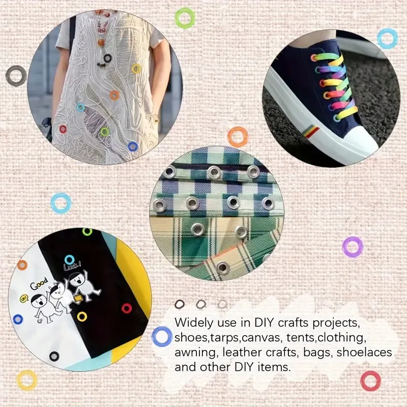 Scrapbook Eyelet Random Mixed Color Metal eyelets for Scrapbooking DIY embelishment garment clothes bag shoes eyelets 100pcs 4MM