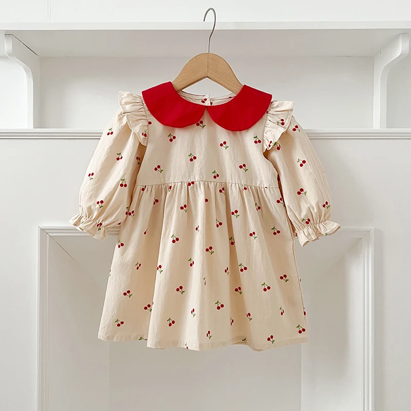 Autumn Spring New Baby Girls Dress ​Long Sleeve Princess Dress Embroider Floral Cotton Baby Romper Family Matching Sister Outfit 6