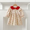 Autumn Spring New Baby Girls Dress ​Long Sleeve Princess Dress Embroider Floral Cotton Baby Romper Family Matching Sister Outfit 6