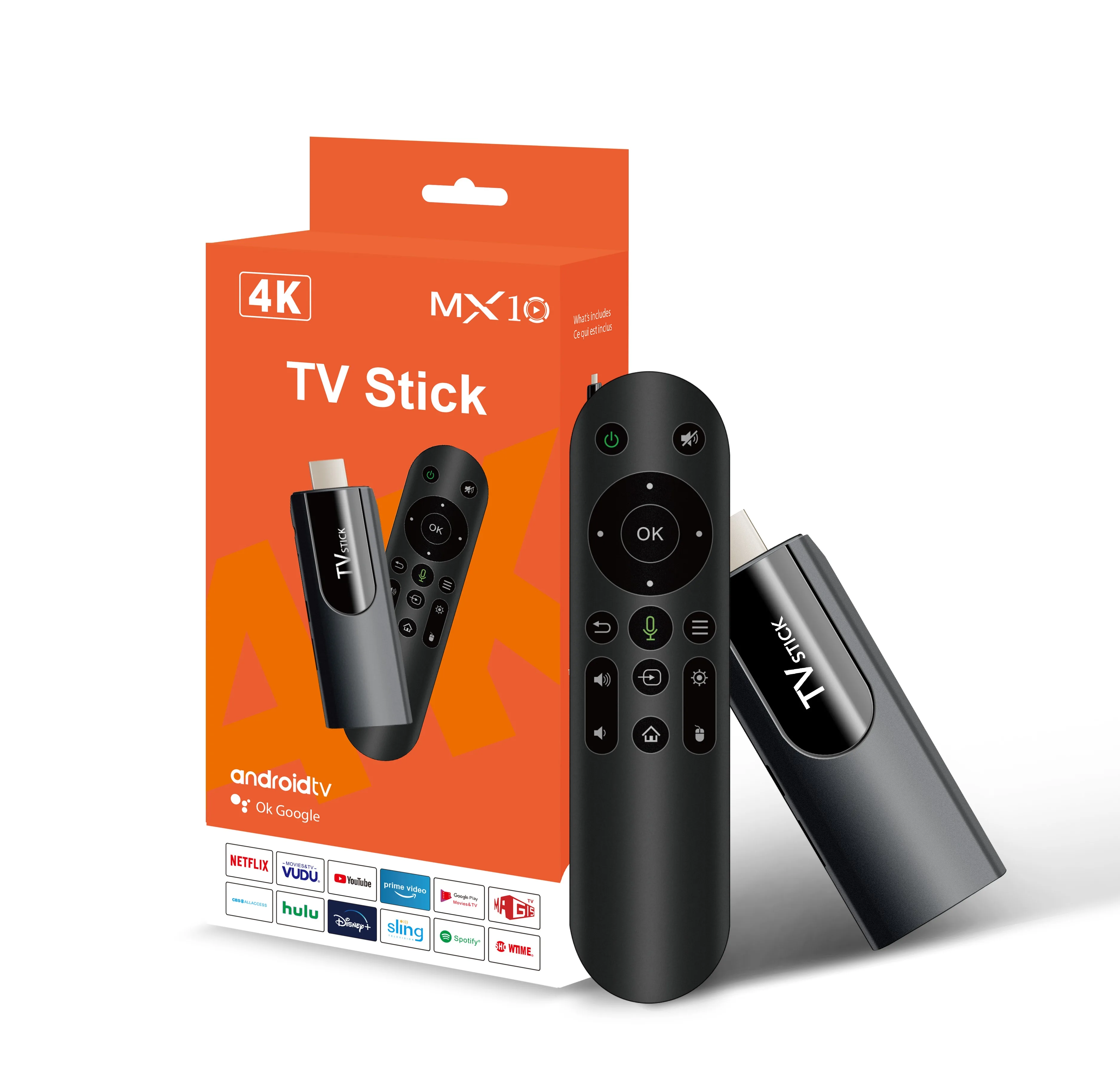 H618 Quadcore MX10 Mini TV Stick Android 13 ATV 4K HD 2G 16G