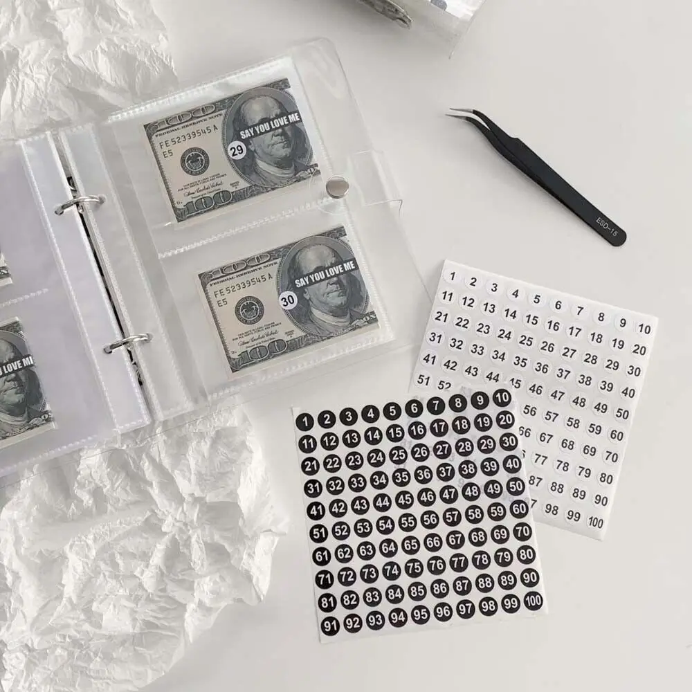 찢어짐 방지 돈 절약 바인더, 방수 PVC 저축, 도서 선물, 미니 예산제 바인더, 신제품