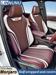LINNUNU Car Seat Covers Fit for Geely KX11 Monjaro Manjaro Half package Leather Seats Cushion Breathable Protector four seasons