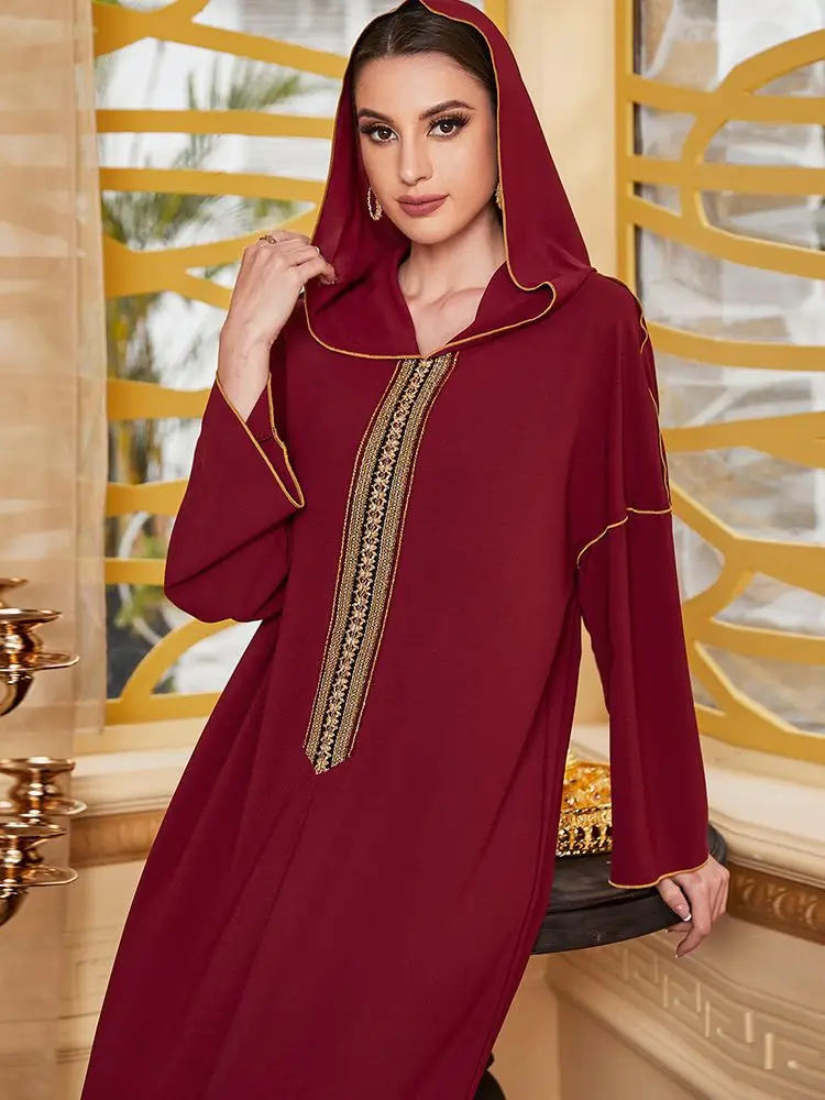 

Ramadan Eid Mubarak Red Abaya Dubai Arabic Turkey Islam Muslim Long Dress Abayas For Women Kaftan Niqab Robe Djellaba Femme