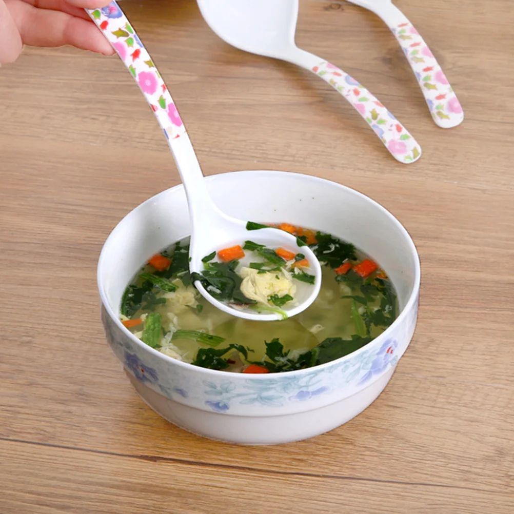 5 Pcs Soup Spoon Telephone Network Pliers Wiper Film Handle Exquisite Scoop Kitchen Utensil Anti-fall