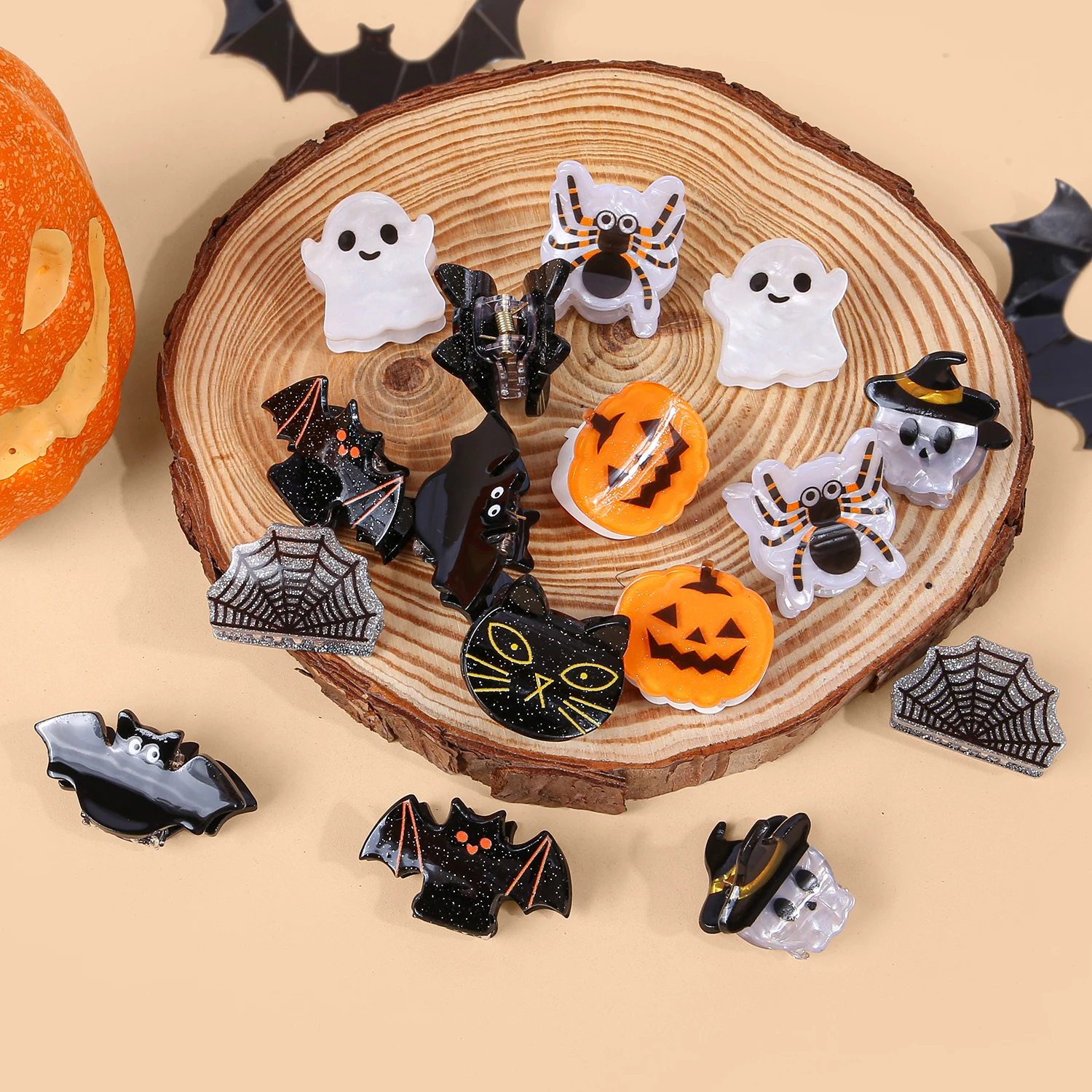 8/16PCS Halloween Haar Krallen Clips Kürbis Teufel Krallen Mädchen Festival Halloween Party Cosplay Caws Clips Kinder Haar zubehör