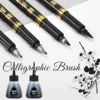 4Pcs/Set Calligraphy Pen Hand Lettering Art Pens Brush Ink Lettering Pens Markers for Writing Drawing Black Ink Pens Art Marker 1