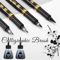 4Pcs/Set Calligraphy Pen Hand Lettering Art Pens Brush Ink Lettering Pens Markers for Writing Drawing Black Ink Pens Art Marker 1