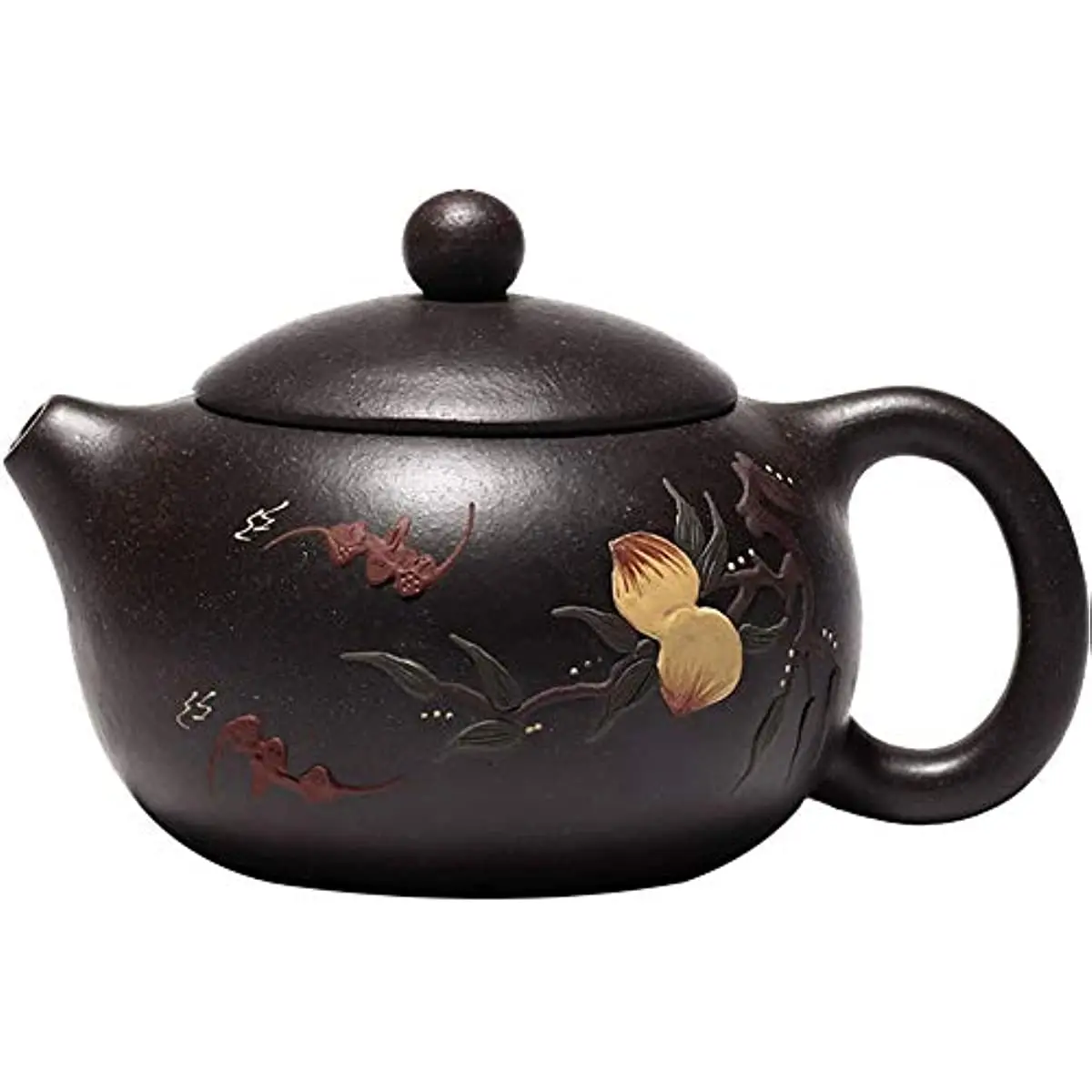 

Zisha Teapot 6.7Oz Chinese Yixing Clay Handmade Xishi Pot Spherical Filter Kungfu Tea Set 200ML