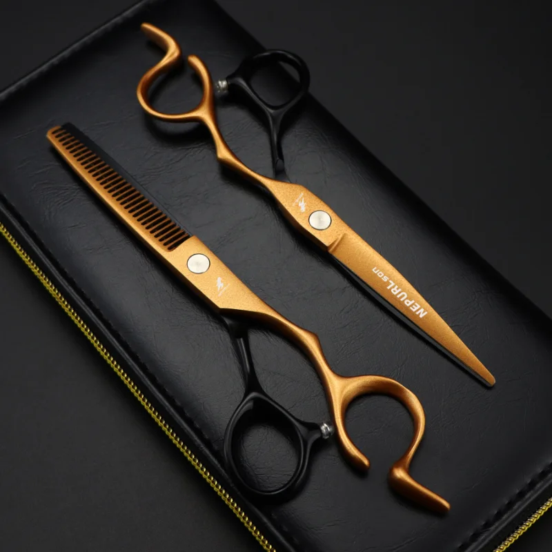 Nepurlson Professional Japan 440c Steel 6 Inch Cut Hair Scissors Set Cutting Shears Thinning Barber Hairdressing Scissors