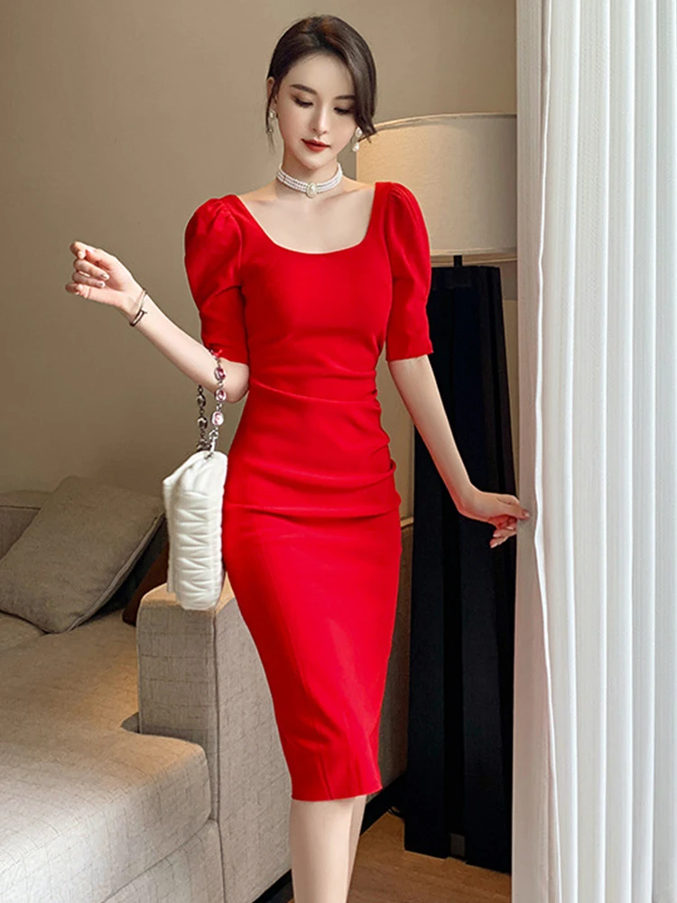 chinese dress ladies Sexy Midi Semi-Formal Party Dress with Ruching Lavender / XSmall main image 0