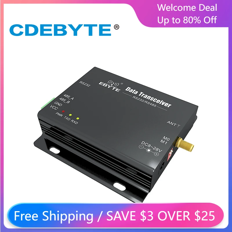 Modem Radio LoRa RS485 433MHz EBYTE E96-DTU (433L30-485) – Longue Portée, Anti-interférences