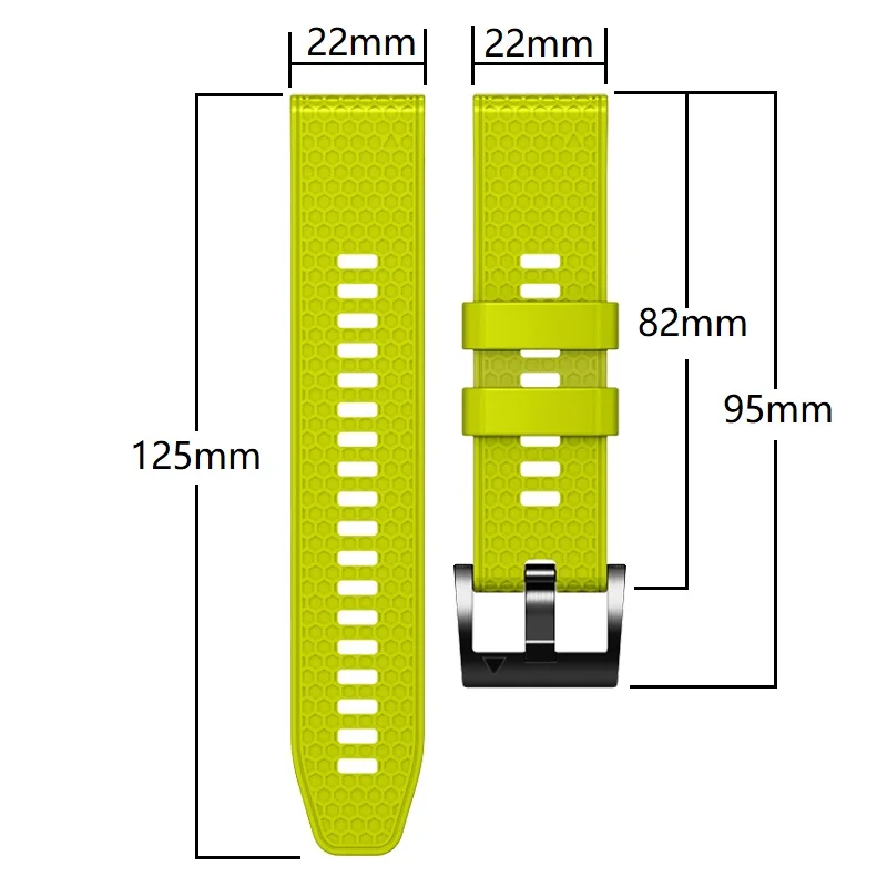 Silicone Quick Release Watchband, 22/26mm Smartwatch Strap