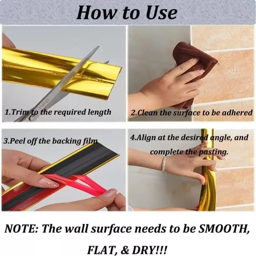 Room Decoration Interior Trim Strips Wall Stickers Corner Decorative Strips Home Decor Garden Peel and Stick Posters