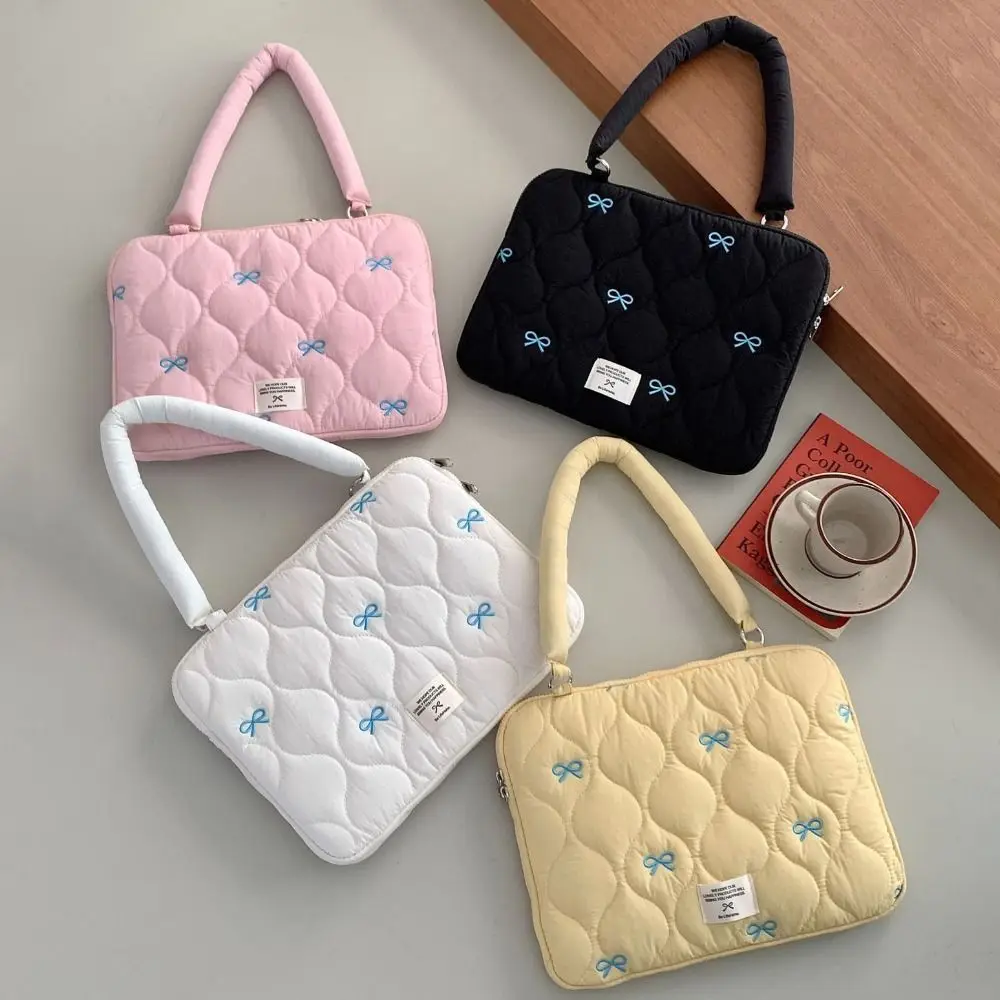 Versatile Shockproof Laptop Handbag with Large Capacity and Bowknot Design