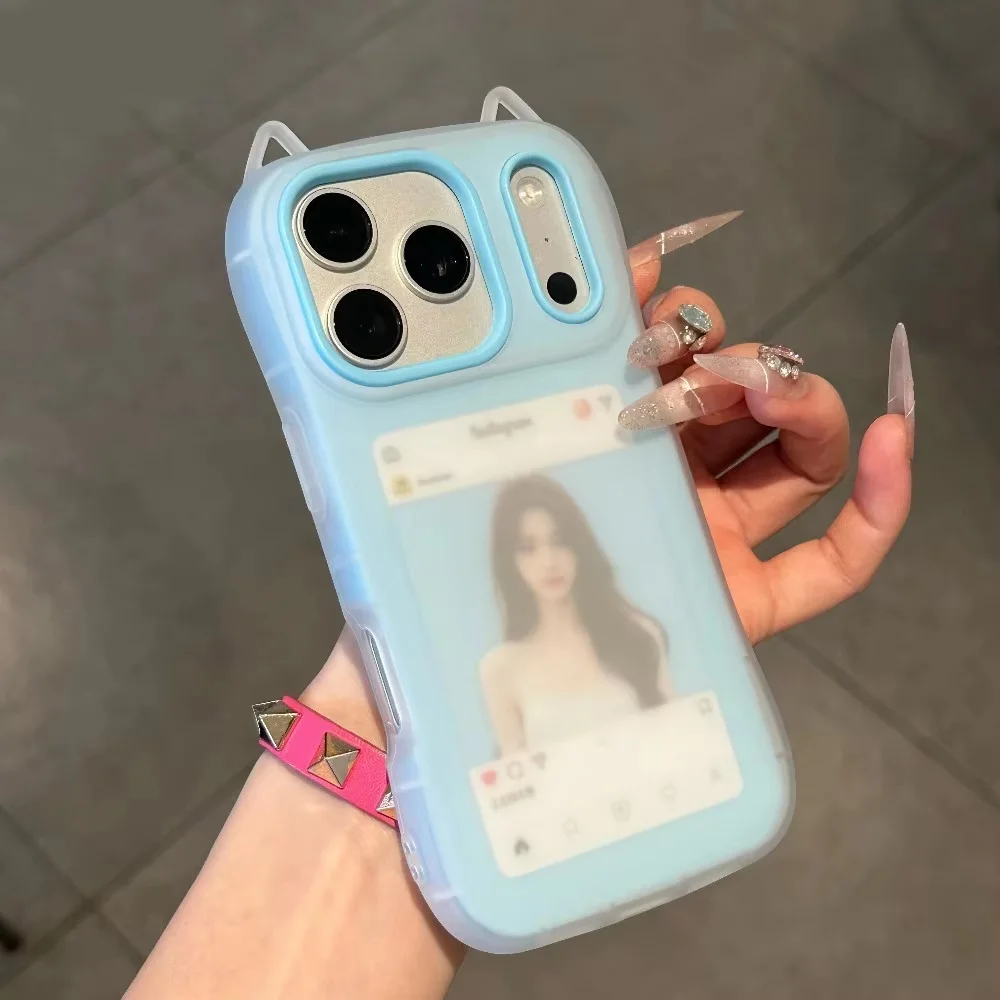 Candy Color 3D Cat Ear Silicone Phone Case - Soft, Protective, and Cute