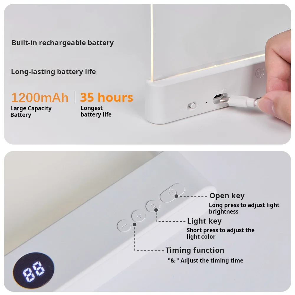 F17 Reading Light Bed Bedroom Night Light LED Flat Panel Reading Light Night Multifunction Night Vision Read Lamp