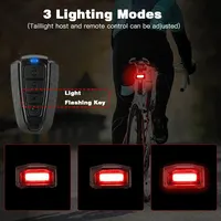 Waterproof Wireless Bike Alarm Bicycle Rear Light Anti-theft Alarm USB Charge Remote Control LED Taillight Bike Finder - Image 6