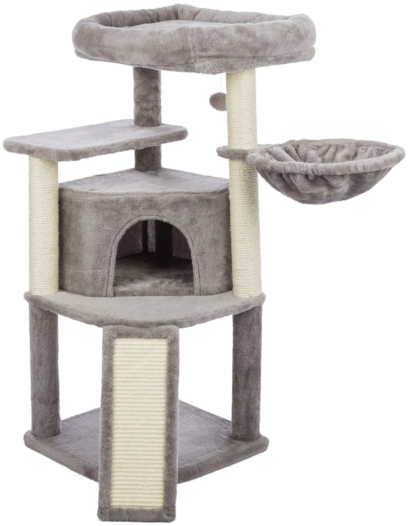 

Adriana Plush & Sisal 2-Level 41.7" Cat Tree with Scratching Posts Condo, Gray