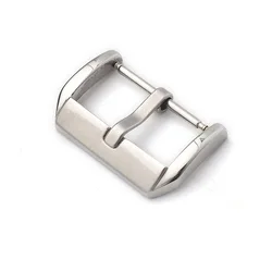 Elegant Stainless Steel Watch Band with Metal Buckle and Square Button Clasp - Available in Silver, Black, and Gold (S 22MM)