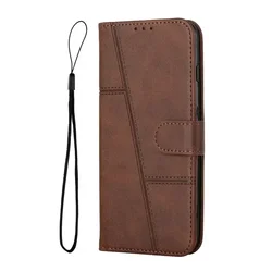 Leather Flip Wallet Phone Case with Magnetic Stand - Elegant and Durable Cover for Infinix Hot 40 (Brown)