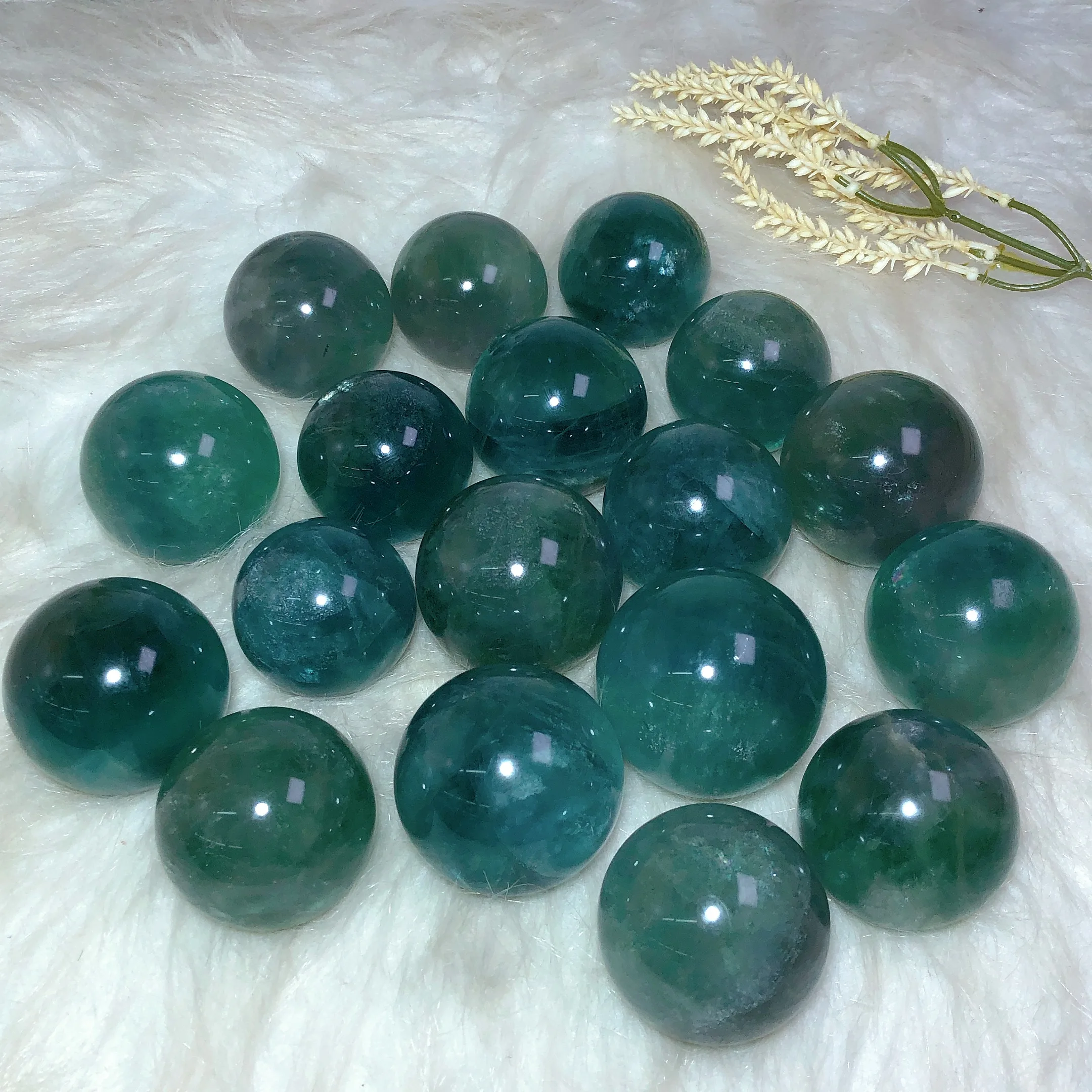 Natural Crystal Blue Fluorite Sphere Energy Reiki Ornament Ore Polished Healing High Quality Home Decoration Room Decor Mineral 2