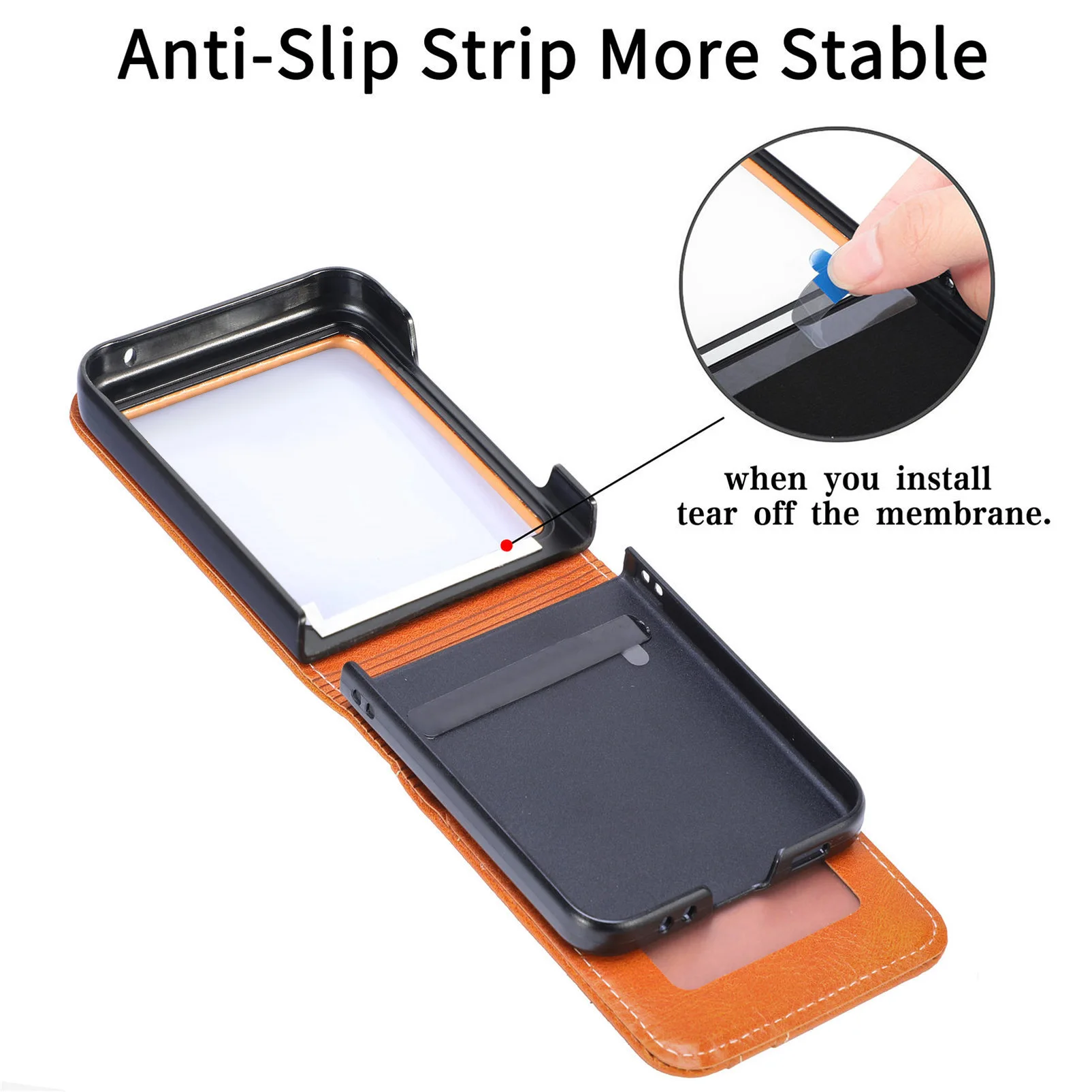 Luxurious PU Leather Folding Phone Case with Card Holder - One-Piece Cover, Style XL002