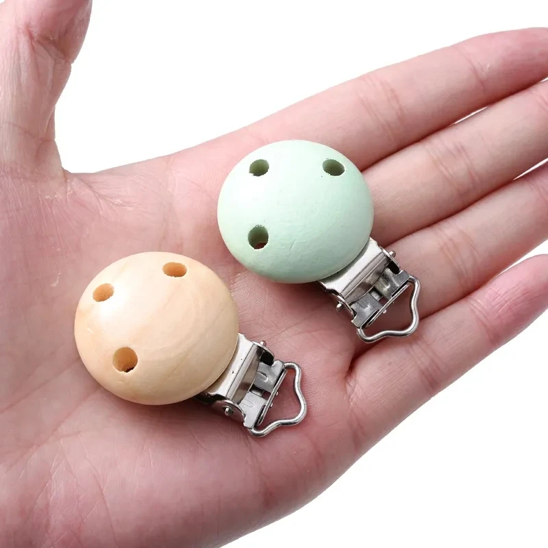 Baby Teether Clip Pacifier Chain Wood Blanks Pacifier Baby Teething Bracelet Bead Clip Diy Wooden Clips Accessories 10PCs wooden craft clips baby pacifier clips