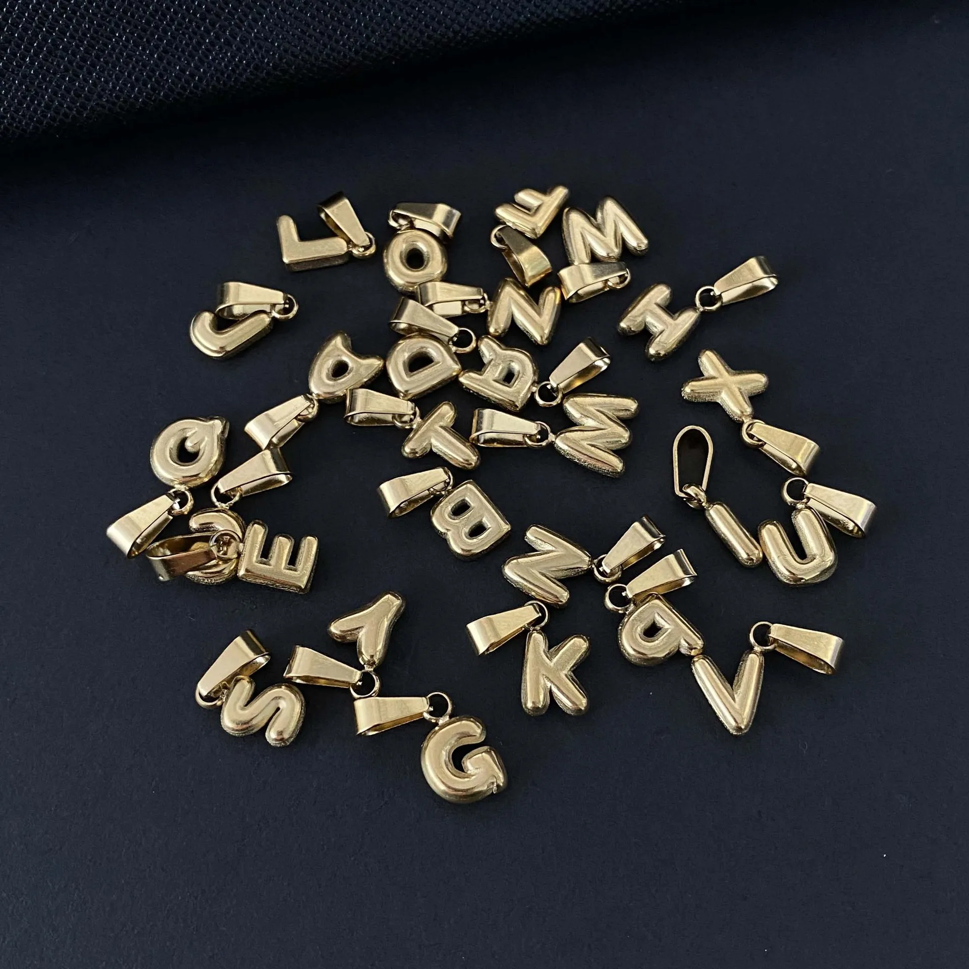Bubbles A-Z Mini Letter Charms Small Balloon Initial Alphabet Pendant for Neckalce Can Be Freely Matched Birthday Gift Jewelry