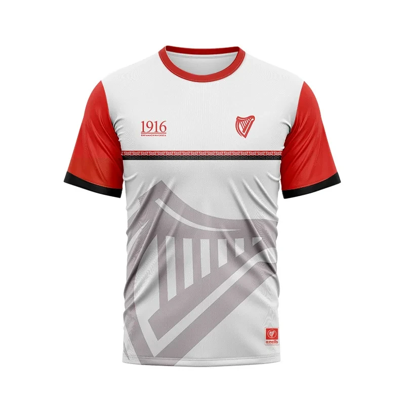 Men's European and American Sportswear Men's T-shirt GAA New 1916 Jersey Commemorative Board Rugby Shirt Short Sleeve T-shirt 3