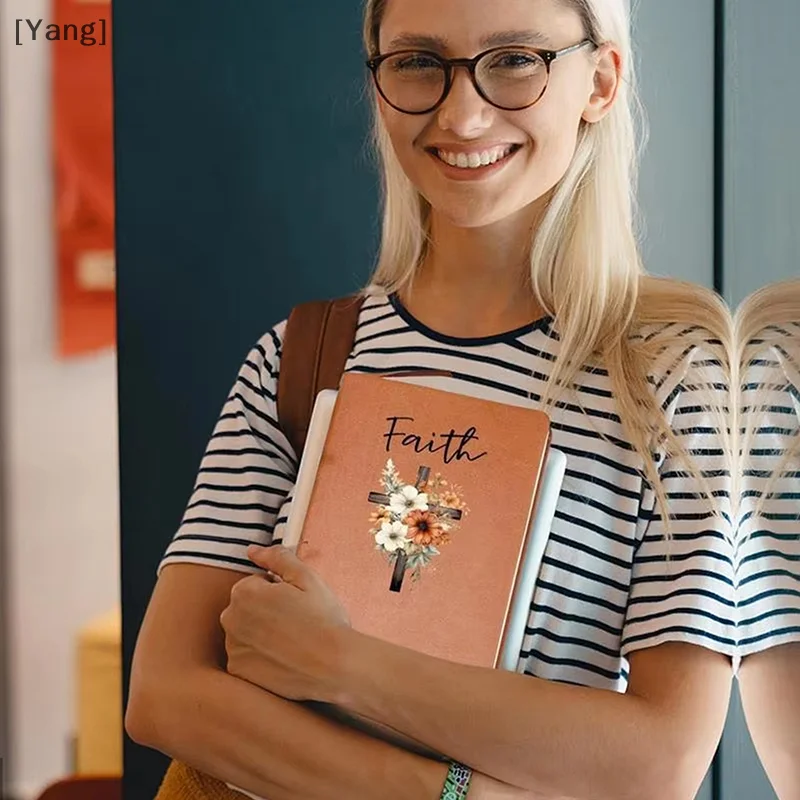 Leather Prayer Journal Notebook Leather Flower Design Notebook Christian Gifts For Women Men Daily & Weekly Bible