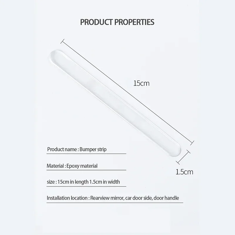 Car Door Edge Transparent Anti Scratch Protection Strips Bumper Scuff Plate Bar Rearview Mirror Anti-collision Protector Sticker 6