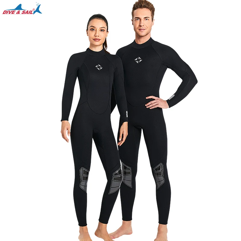 3mm Wetsuit Men's And Women's Long-sleeved One-piece Warm Large Size Wetsuit Cold-proof Snorkeling Surfing 4 Seasons Available 1 pair fashion women soft ultraviolet proof long gloves opera wedding bridal evening party glove