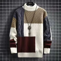American High Street Retro Long Sleeve Men's Sweater Casual Loose Simple round Neck Stylish Design Knitted Shirt Trendy