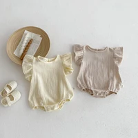 Summer Newborn Girl Romper Baby Girl Sleeveless Solid Color Jumpsuit Infant Girl Bodysuit Baby Clothes 0-2 Years Old 5