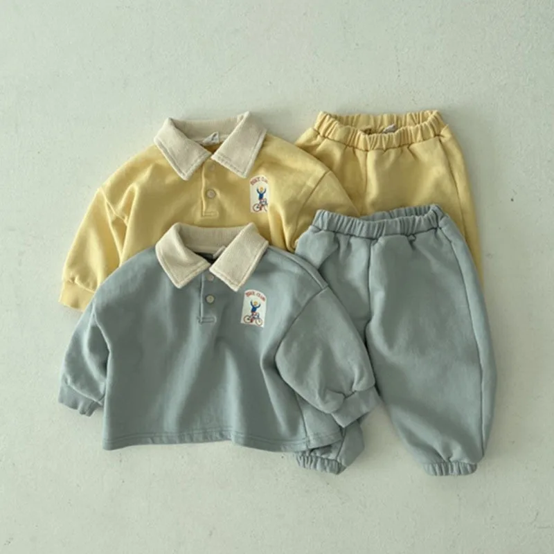 Kids Clothes Set 2pcs Toddler Baby Shirt Trousers Suit Cotton Girls Casual Outfits Boys Sportswear