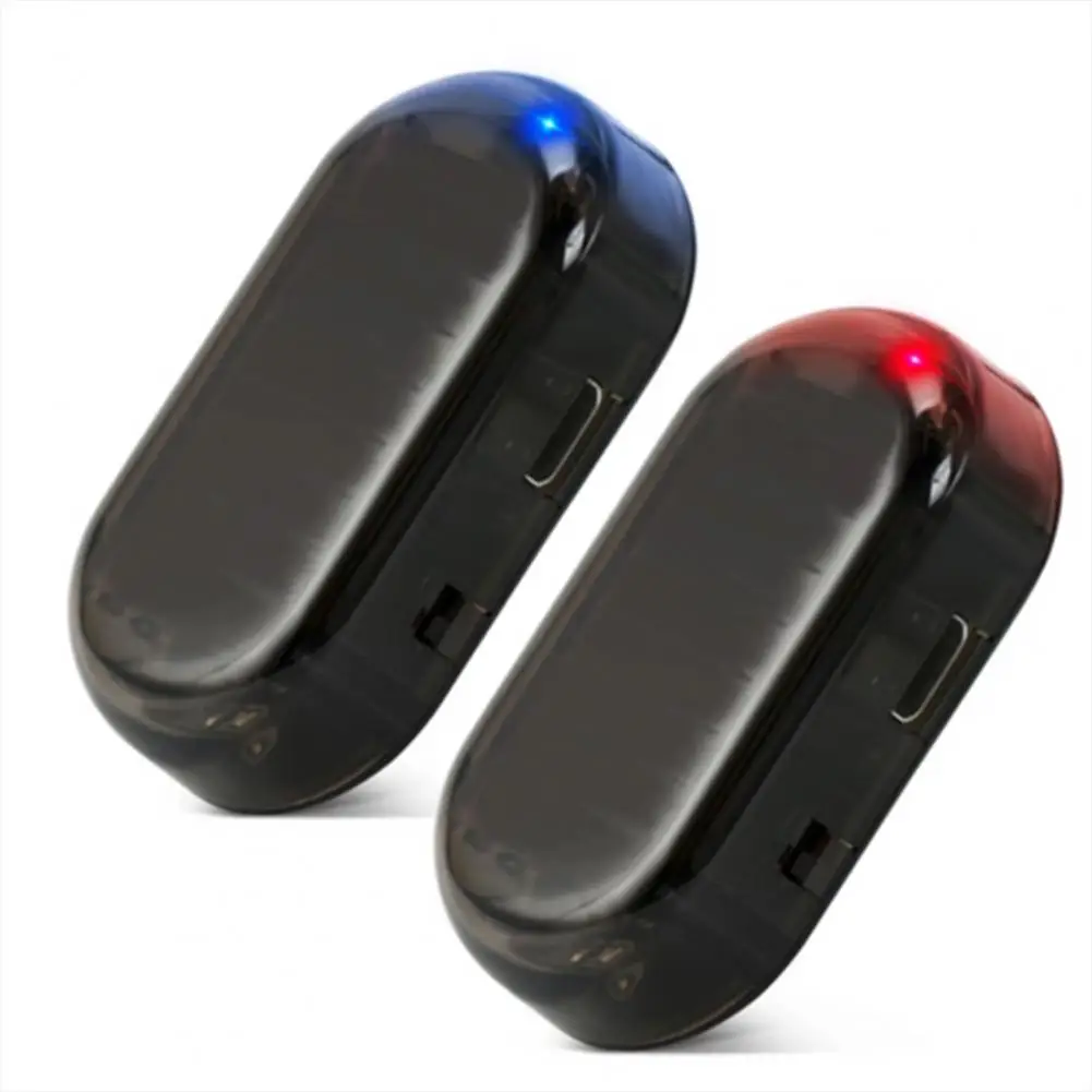 CarAlarmLightFlashingAntitheftWirelessSolarPoweredLEDCarFake