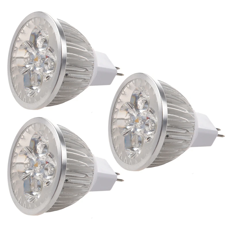 

3Pcs 4 X 1W GU5.3 MR16 12V Warm White LED Light Lamp Bulb Spotlight