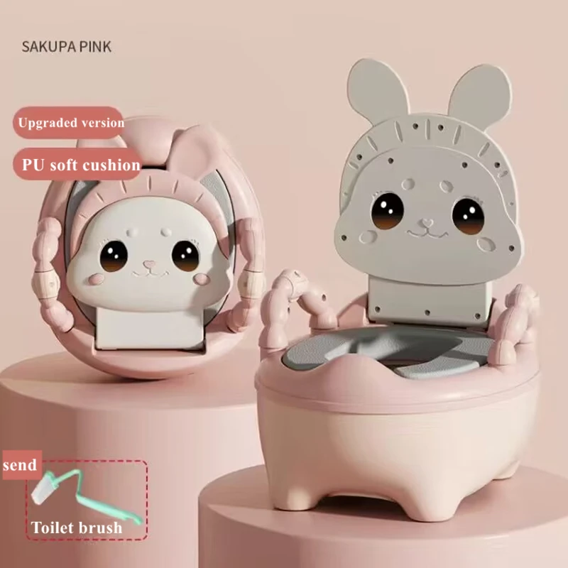 Baby Potty Toilet for Children Urinal Baby Potty Training Seat Girls Portable Toilets Bedpan Comfortable Backrest Cartoon Pots