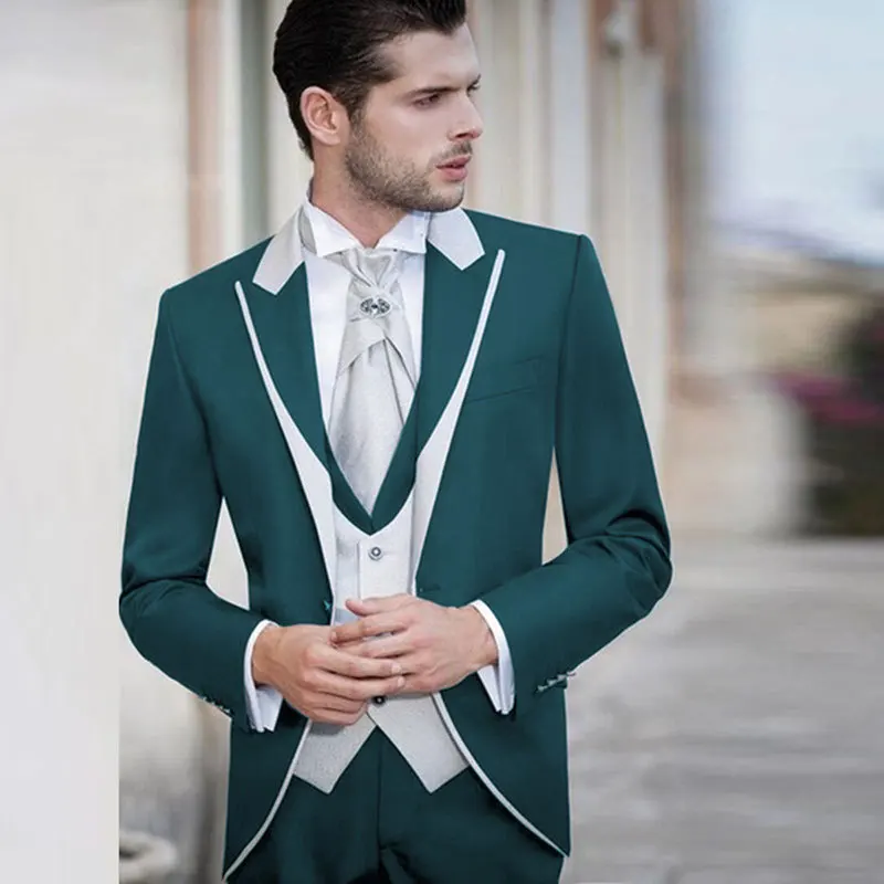 

High Quality (Blazer+ Waistcoat + Trousers) Men Elegant Fashion Wedding Superior Simple Banquet Gentleman Suit Three Piece