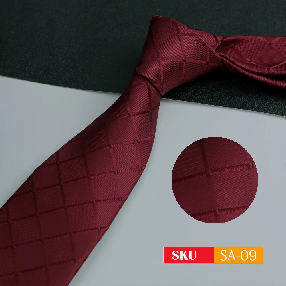 Luxuriöse 8CM Herrenkrawatten, einfarbig, Twill, gestreift, kariert, für den Mann, Bräutigam, Business, Party – Detail 12