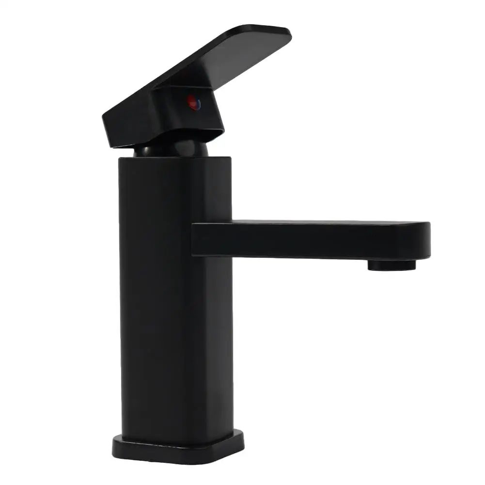 

Chrome Square Mono Faucet for Bathroom Sink High Temperature and Pressure Resistant Corrosion and Rust Resistant