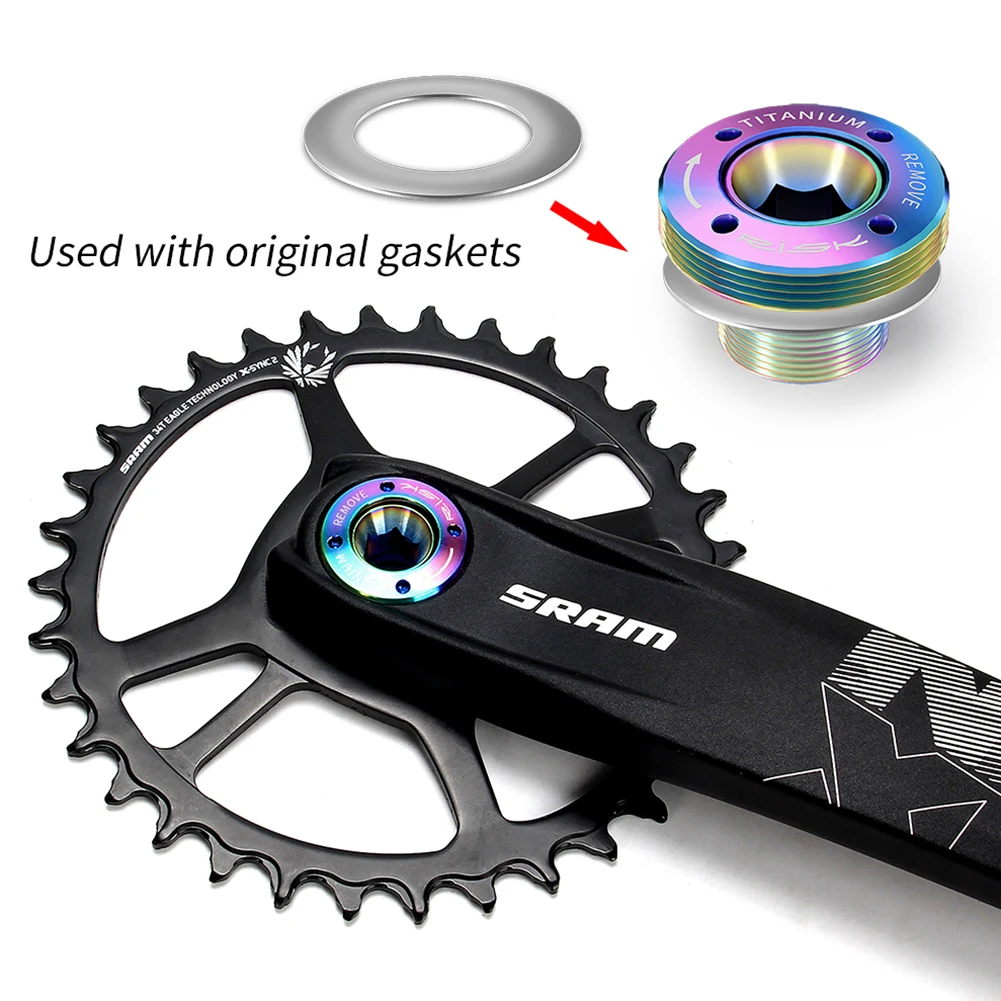 Titanium Alloy Fixing Crank Screw W/ Bike Crank Arm Cap Bike