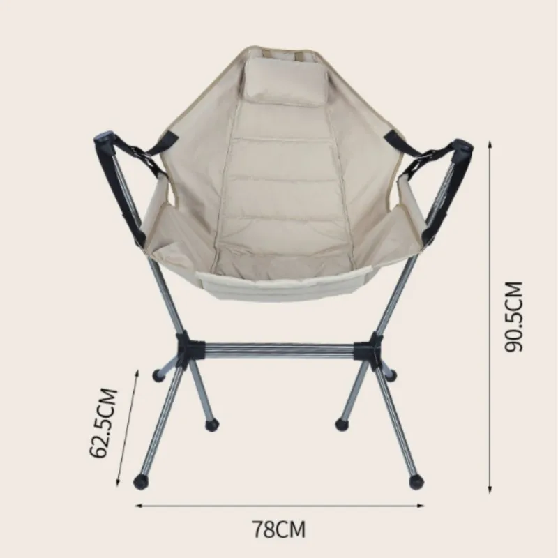 DZ Outdoor Camping Aluminum Alloy Foldable Swinging Chair Portable Breathable Beach Fishing Leisure
