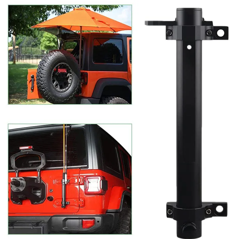 Black Tailgate Hinge Flag Pole Antenna Mounting Bracket Flagpole