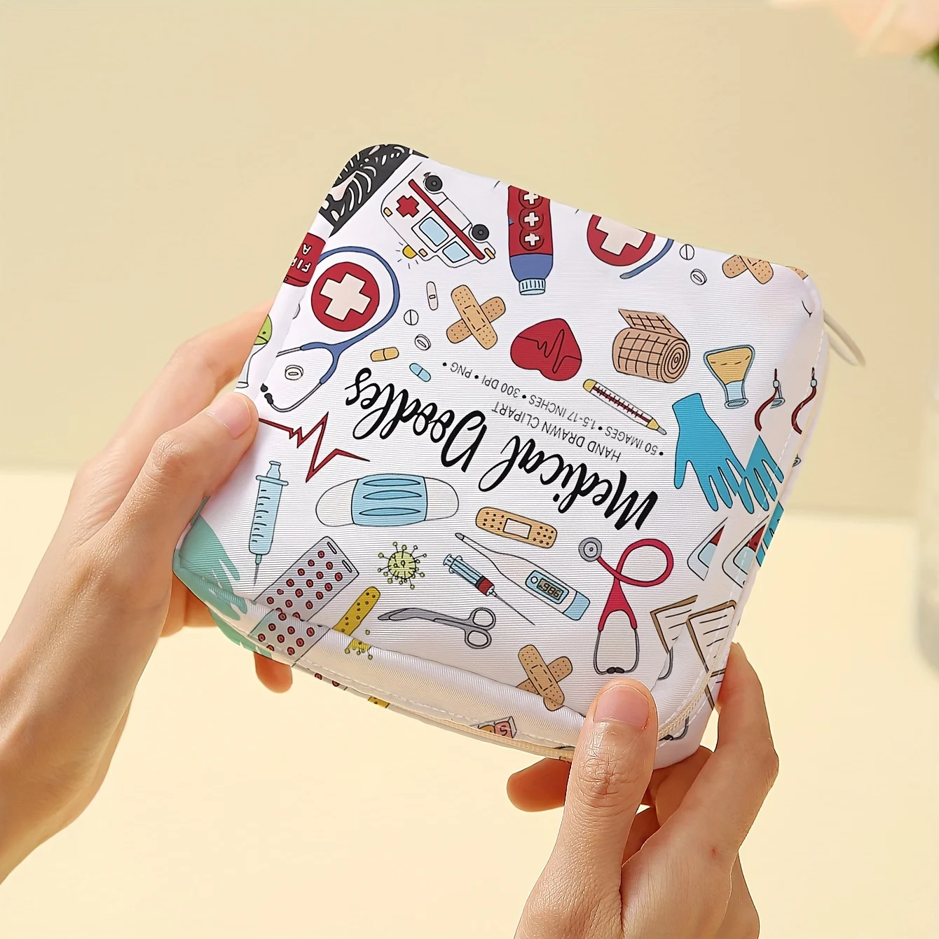 1 pc Medical printed sanitary napkin storage bag, lightweight tissue bag for women's products, sanitary tissue bag