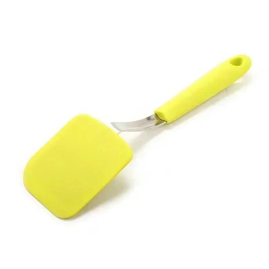 1 Pcs Silicone Frying Fish Spatula CookingTools Stainless Steel Handle Silicone Frying Spatula Kitchen Tool Frying Pan Spatula