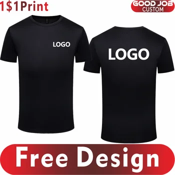 Summer Quick-drying T-shirt Custom Logo Breathable Sports Top Embroidery Personalized Logo Team Activity T-shirt Print Pattern