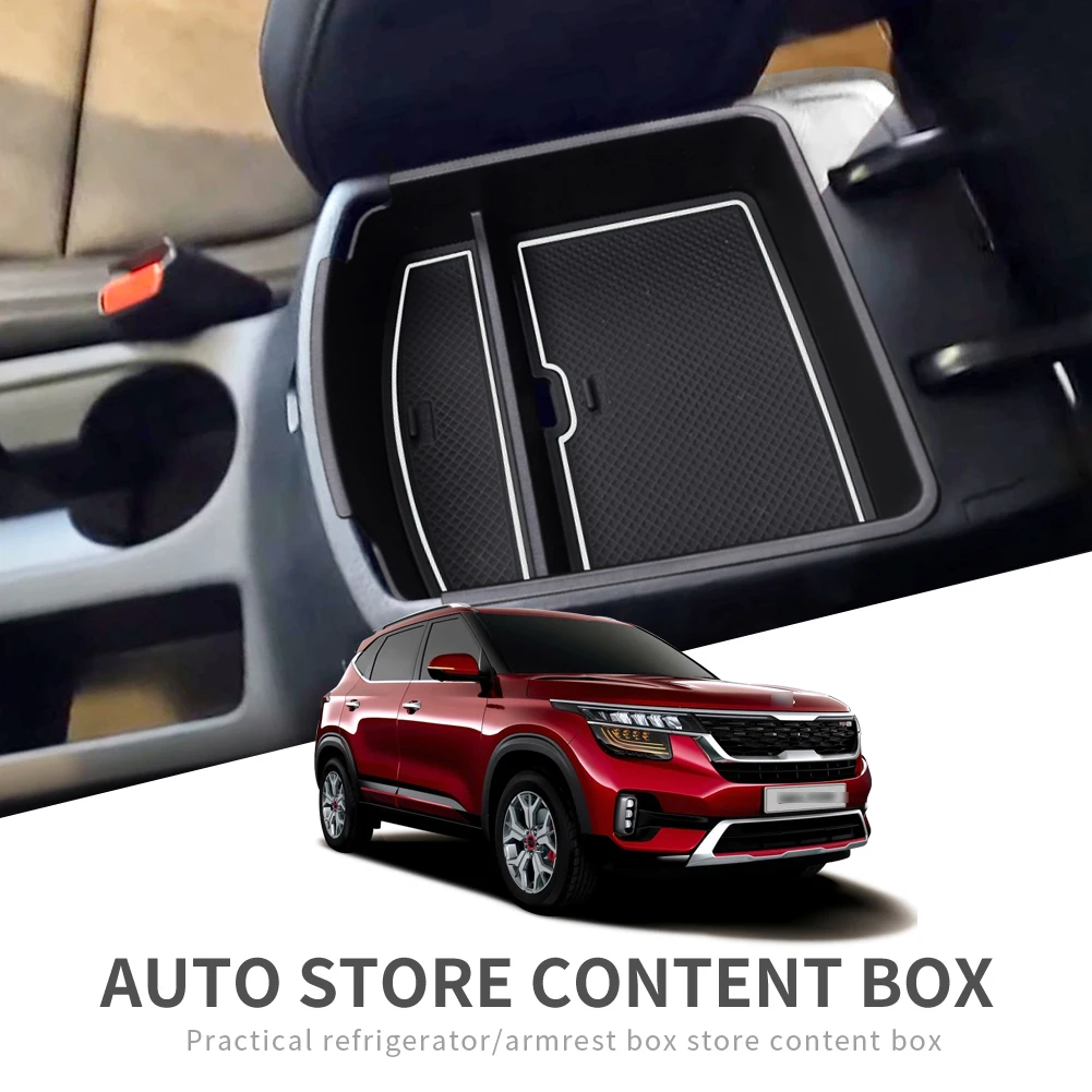 

Ящик для хранения для KIA SELTOS KX3 2020 2021, центральный подлокотник, органайзер для консоли, аксессуары для поддержания порядка, ABS