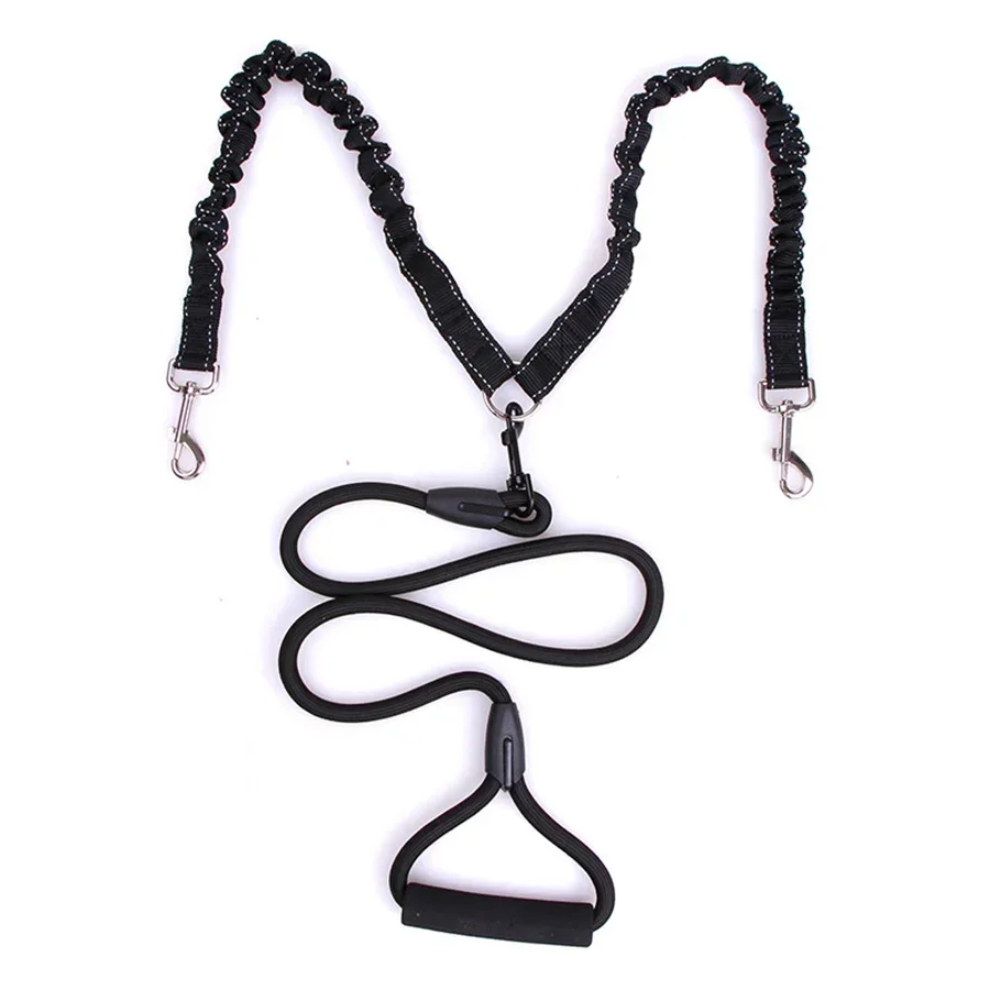 1pcs pet dog strap with double ended dog leash, retractable leash, pet strap with ering, one tow, two tow ropes