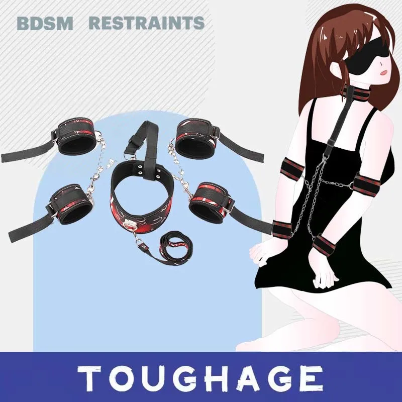 

TOUGHAGE Fetish Anti Back Connection Collar Handcuffs Sex Bondage Set Restraint SM Slave Sex Toy For Couples Erotic Products